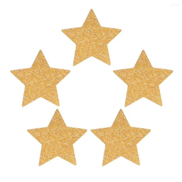 Parti Dekorasyon 100 PCS Sequin Star Bling Shiny Beş Penektif Pentagram Sabit Kağıt Masa Merkez Parçası Ded Düğün Doğum Golden