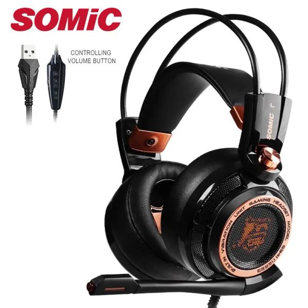 Наушники Somic Upgrade G941 с активным шумоподавлением 7.1 Virtual Surround Sound USB-игровая гарнитура с микрофоном и вибрацией для ПК, ноутбука