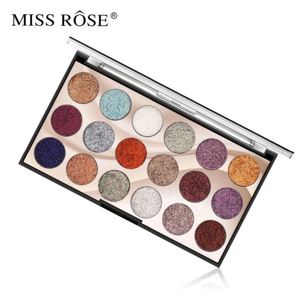 Тени Miss Rose 18 цветов, палитра теней для век с блестками и мерцанием для сценического макияжа, высокая пигментация и жемчужный оттенок, доступная косметика