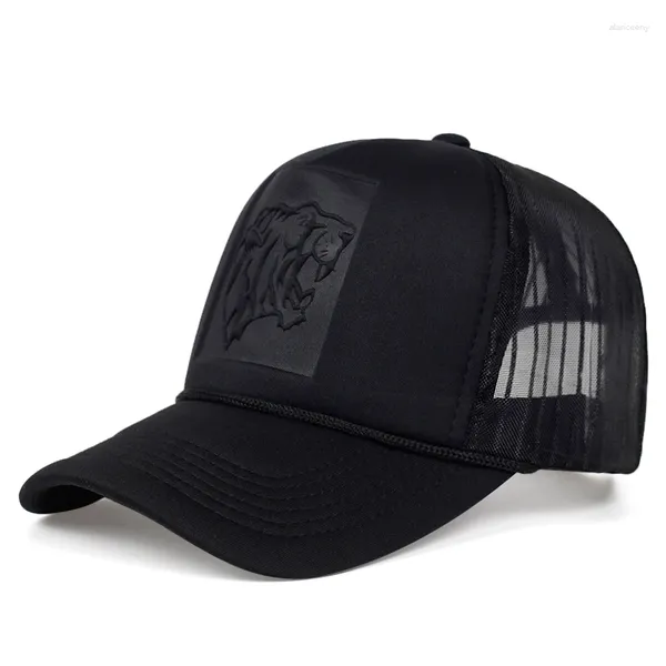 Bola bonés 2024 hip hop preto leopardo impressão curvo beisebol verão malha snapback chapéus para mulheres homens casquette boné de caminhoneiro