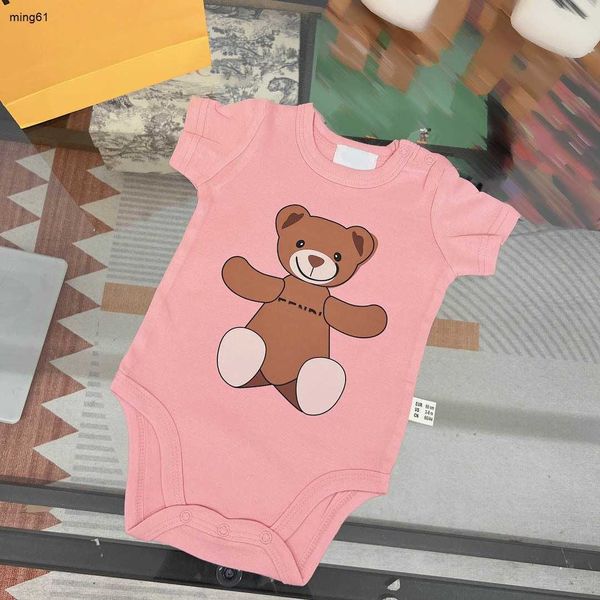 Marca recém-nascido macacões urso marrom padrão infantil algodão bodysuit tamanho 59-90 roupas da criança designer bebê rastejando terno 24fev20