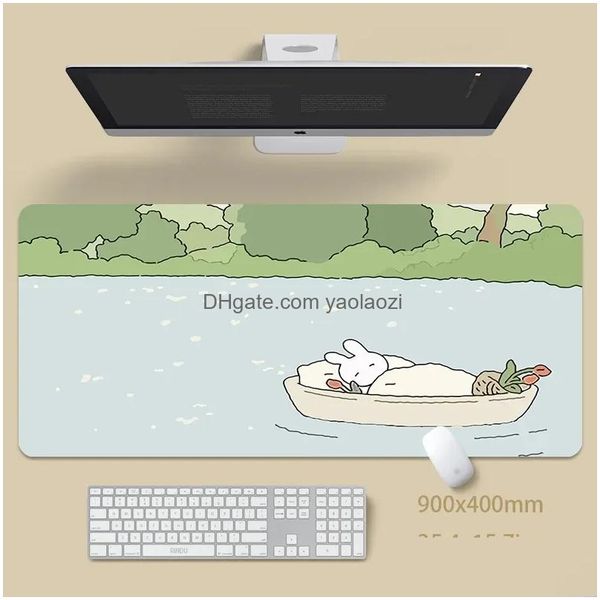 Mouse pads pulso descansa gamer mousepad bonito almofada grande tapetes de borracha natural tapete de mesa de mesa 100x50cm mousepads gota entrega co dh9sv