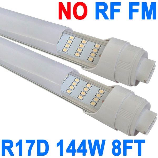 Lâmpadas LED de 8 pés, 2 pinos, 144 W 6500 K, T8 T10 T12 Luzes de tubo LED, lâmpadas LED de 8 pés para substituir a luz fluorescente R17D LED 8 pés, luzes de loja de LED Hospitais de extremidade dupla crestech