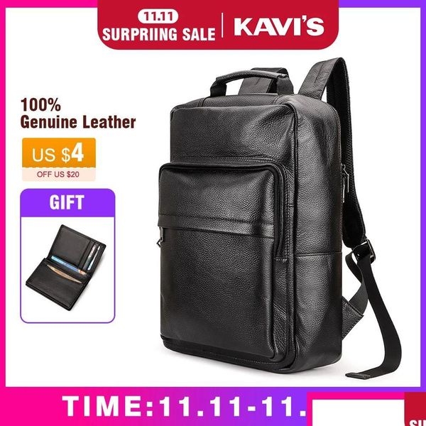 Laptoptaschen Rucksack Humerpa Herren Luxus Mode Business 15,6 Zoll Rucksäcke Echtes Leder Große Kapazität Tasche Drop Lieferung Comput Otwz3