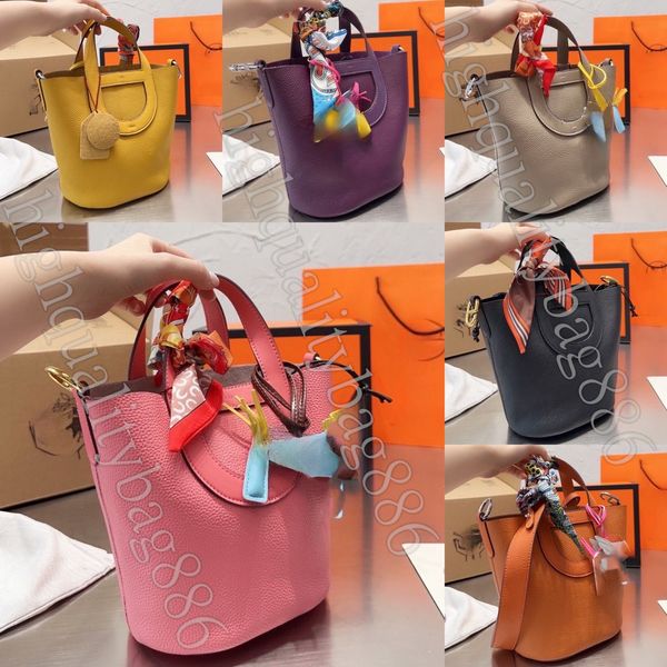 Bolsa de designer de alta qualidade a sacola feminina elegante bolsa balde bolsa fivela de ouro aberta e fechada bolsa de couro de bezerro bolsa de nariz de porco bolsa