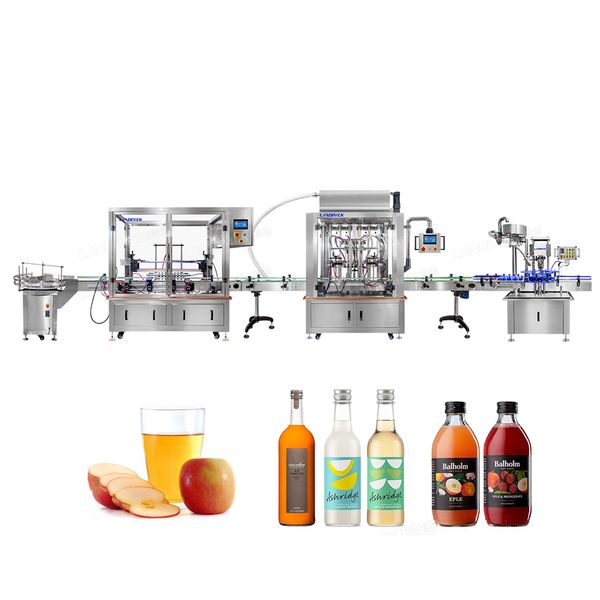 Linea automatica di riempimento e tappatura per lavaggio bottiglie di olio d'oliva, succo di frutta, marmellata di vino