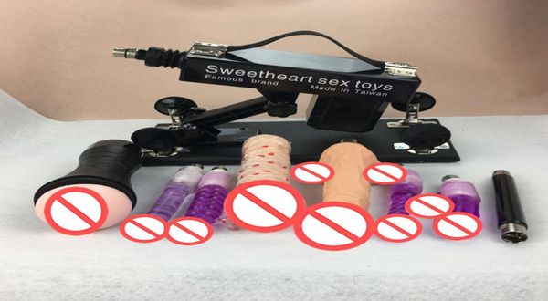 Máquina de sexo automática com muitos acessórios de vibrador masturbador masculino brinquedos sexuais para homem e mulher versão atualizada motor poderoso silencioso 8032999