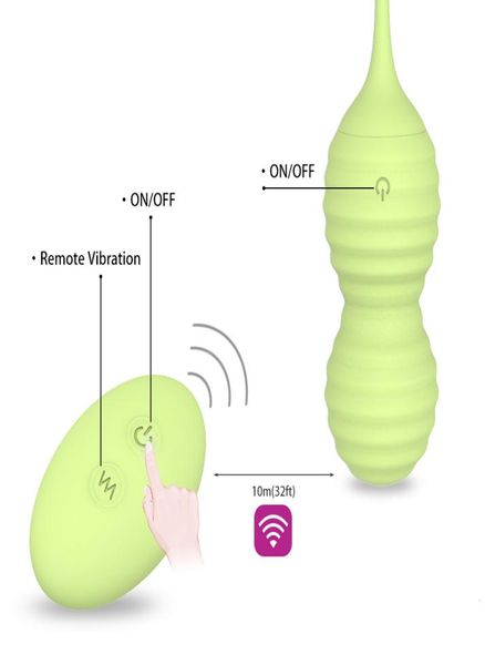 Himall silicone kegel bola vaginal exercício apertado amor ovo vibrador controle remoto gueixa ben wa produtos brinquedos sexuais verde y2006165609375