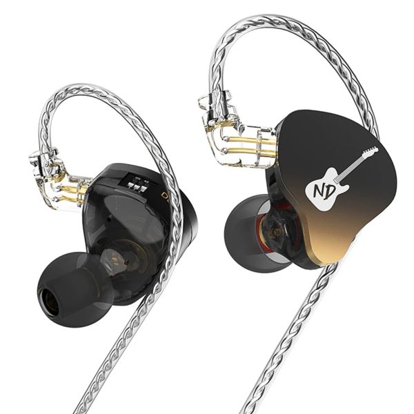 Kopfhörer ND DD3 HIFI In-Ear-Monitor-Kopfhörer mit Geräuschunterdrückung, 3,5-mm-Stecker, einstellbarer Ton, Sport, Laufen, dynamische kabelgebundene Ohrhörer