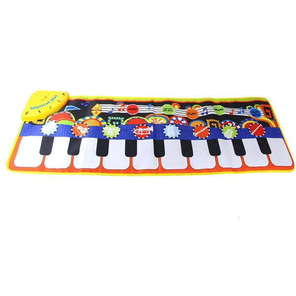 Alimentato a batteria Portabeb Giocattolo per bambini Tappetino musicale Educazione precoce Passo sulla coperta Tappeto da pavimento Tastiera di pianoforte Touch Dance Learning 240226