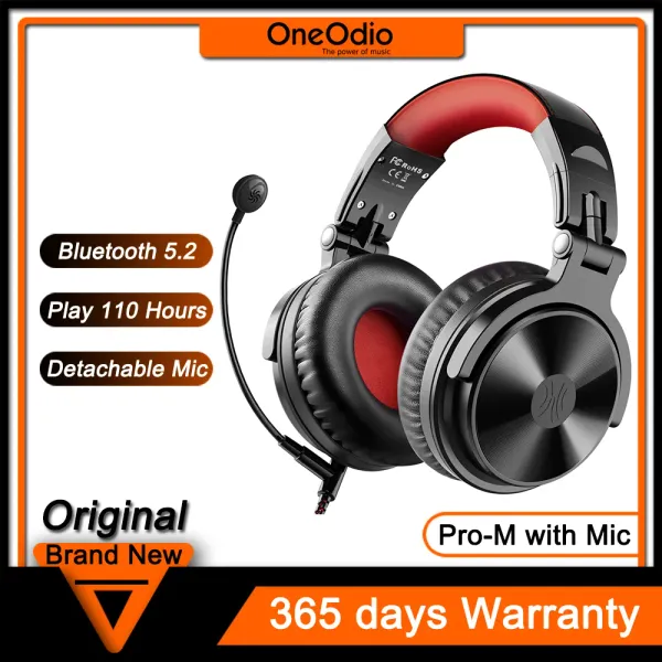 Kopfhörer Oneodio ProM Bluetooth 5.2 Kabelloses Gaming-Headset mit abnehmbarem Mikrofon 110 Stunden Spielzeit Spielkopfhörer für PC/PS4