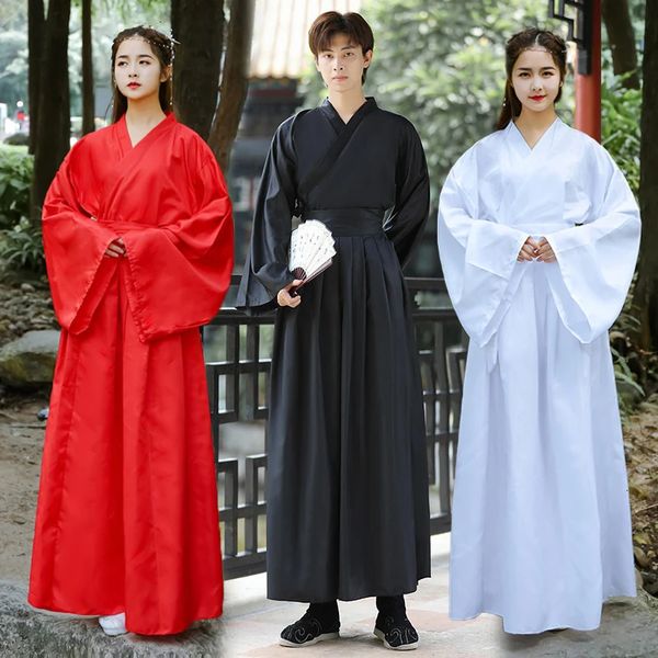 Unisex hanfu takım elbise iç aşınma kadınlar için erkekler elbise üstü etek uzun yetişkin çocuk siyah kırmızı beyaz yaz iç çamaşırı giysi 240220