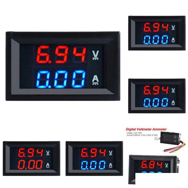 Aufbewahrungsbeutel Neue Aufbewahrungsbeutel 10/50/100A Led Digital Voltmeter Amperemeter Spannung Redaddblue Dual Color Amp Volt Drop Delivery Home Garde Dhbsy