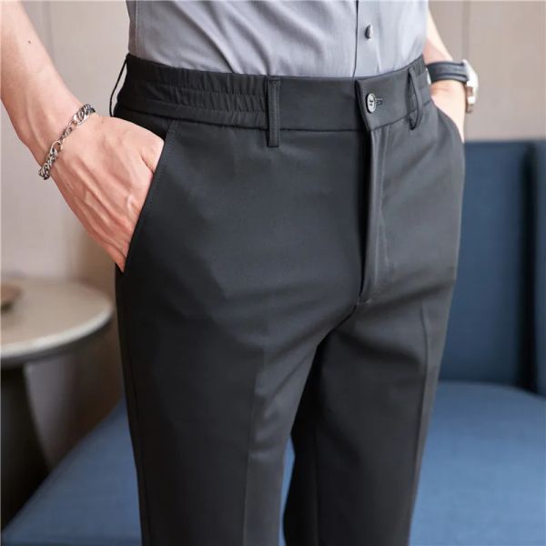 Hosen hochwertige Männer plus Größe Slimfit Business formelle Kleidung Anzughose Männer elasticwaist lässige Hosen Herrenfeine Baumwollhosen