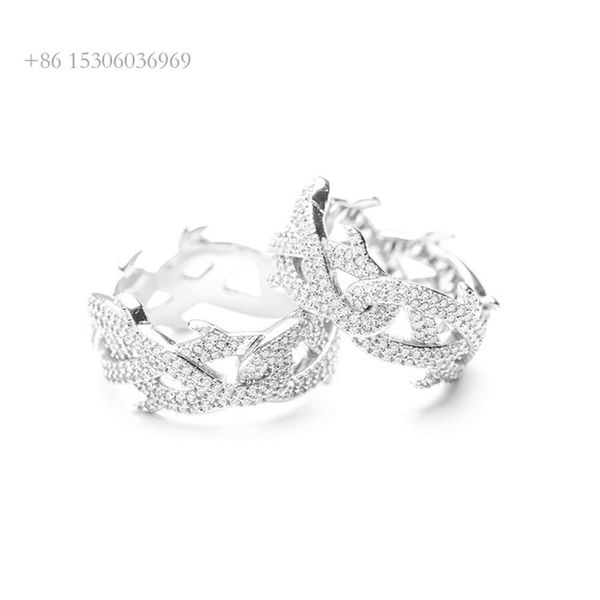 Neues Design Hip Hop vergoldet Sterling Silber VVS Moissanit Schmuck Diamant kubanische Spike Ringe für Männer