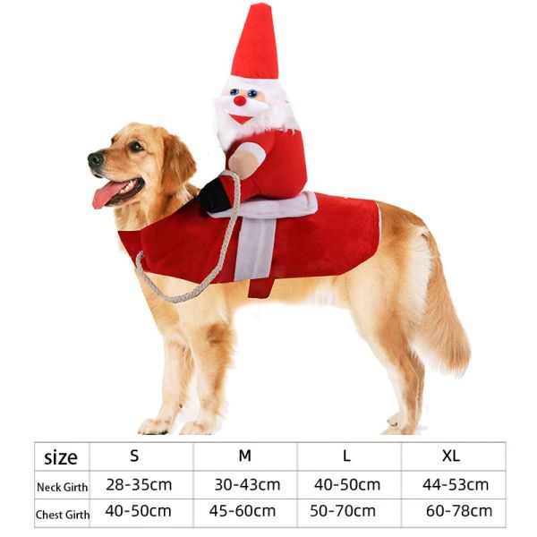 Jacken Weihnachten Haustierkostüm Hundekleidung für große Hundekleidung Welpen Ropa Perro Lustige Weihnachtsmann-Cowboy-Kleidung für Katzen