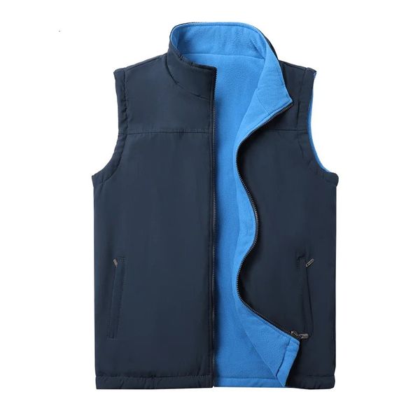 Polar Vest Mens Ceketler Kış Açık Hava Sporları Plus Boyut Çiftli Pansuman Kamp Yumuşak Kabuk 240301