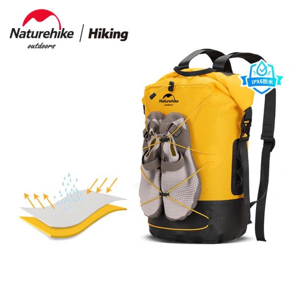 Borse Naturehike TPU Separazione asciutta e bagnata Borsa impermeabile Borsa per riporre attrezzature da esterno Zaino di grande capacità Scarpe non incluse