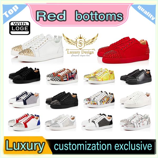 Red Bottoms Designer di lusso Scarpe casual da uomo Scarpe da ginnastica di moda da donna Scarpe firmate Scarpe basse in pelle con taglio bianco Splike tripler Scarpe da ginnastica di lusso vintage taglia 36-47