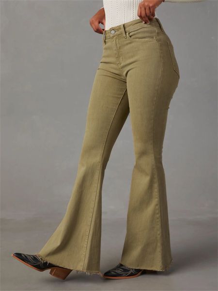 Jeans Frauen Denim Hosen Hohe Taille Ausgestellte Jeans Neue Kamel Dünne Streetwear Y2k Vintage Harajuku Mode Freund Kleidung Frau 2024
