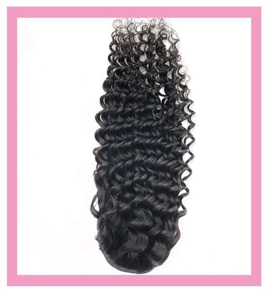 Cabelo humano brasileiro onda profunda rabo de cavalo 826 polegadas encaracolado extensões de cabelo virgem indiano produtos de cabelo não transformados rabo de cavalo natural 6974595