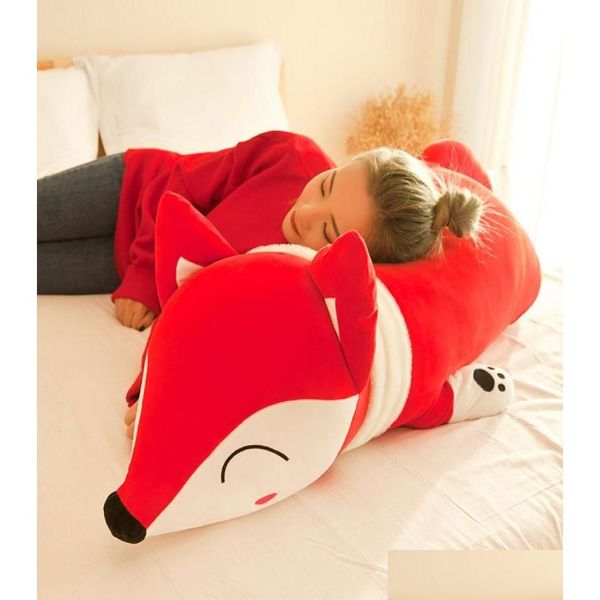 Animali di Peluche Ripieni Dorimytrader Nuovo Animale Creativo Volpe Rossa Bambola P Giocattolo Morbido Cuscino per Dormire Grande Regalo di Compleanno per Ragazza 90Cm 120Cm Dy50536 Otaed