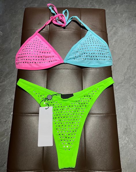 Elmas bikini set tasarımcısı iki parça bikinis lüks mayo moda mayo kadınlar seksi plaj kıyafeti push yukarı mayolar marka trikini kadın maillot de bain xl