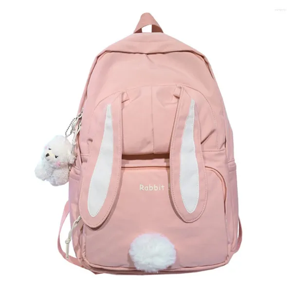 Mochila jovem menina escola feminina grande capacidade kawaii back pack rosa mulheres nylon cartoon schoolbag