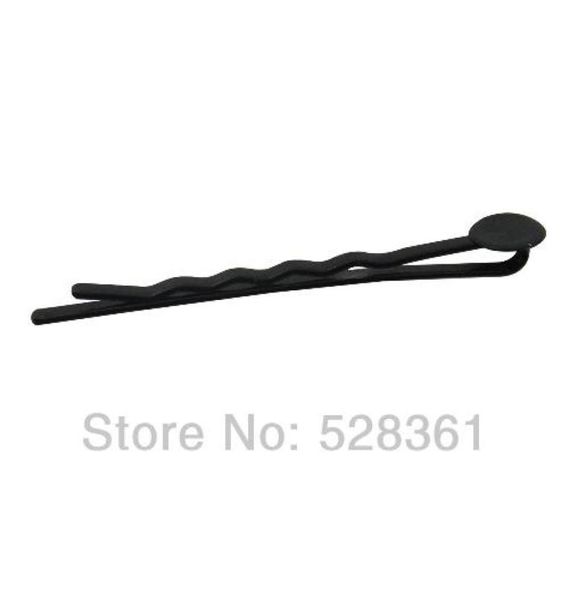 100 pz Interi 50mm Metallo Nero Bobby Pins con adesivo pad Boutqiue Accessorio per capelli per progetti fai da te di moda5669409