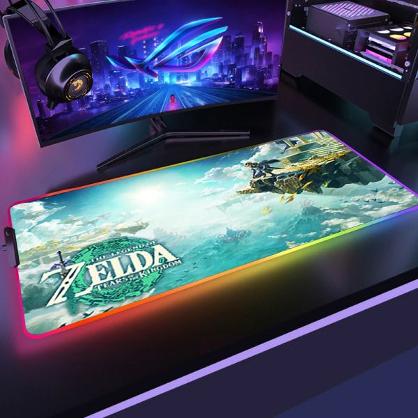 Pads Anime Zeldas of Legends Mouse Pad XXL Клавиатура компьютерная таблица настольная панель Mousepad RGB Mate Desk Desk Carpet PC Accessories Gamer