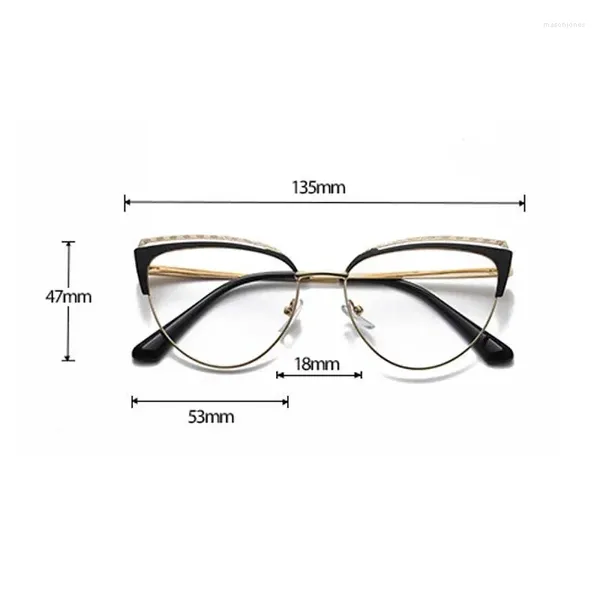 Güneş gözlükleri Rindu metal düz gözlükleri kadınlar temiz kedi göz çerçevesi gözlük anti-mavimsi optik gözlükler bayanlar modaya uygun bilgisayar