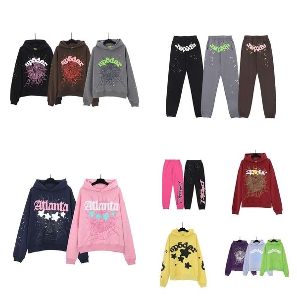 Top 5a spider felpa con cappuccio da uomo sp5der felpa con cappuccio da uomo felpe felpa con cappuccio Young Thug Angel polo da donna 555555 viola Spider Web felpe con cappuccio tuta stampa soffio pullover pantaloni ak