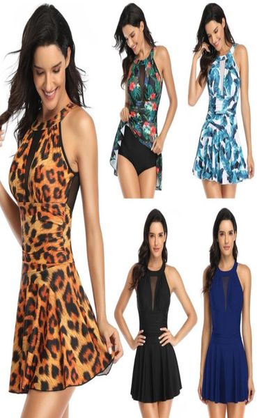 Ein Stück Badeanzug Rock Frauen 2020 Sexy Plus Größe Bikini Floral Schwimmen Kleid Training Muslimischen Bademode Badeanzug Teen Mädchen set Y5263002