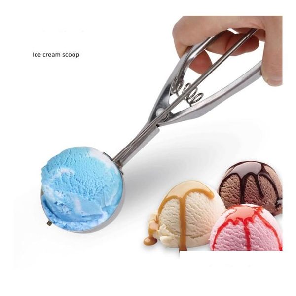 Utensili per gelato 100 pezzi Utensili per gelato premium in acciaio inossidabile Baller Paletta per gelato Scoop Frutta Melone Cucchiaio Scavare Pasta per biscotti Sc Dhtaa