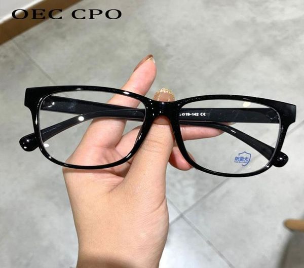 Vintage Schwarz Quadrat Brillengestell Damen Optische Mode Brillengestelle Retro Klare Linse Kunststoff Brillen O889 Sonnenbrille3406884