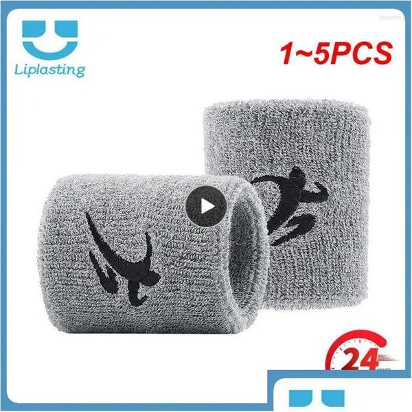 Поддержка запястья 1-5 шт. Colorf Uni Sport Sweatband Браслет Хлопковая защита для бега Бадминтон Баскетбольная скобка Махровая ткань Sweat Drop D Otrqk