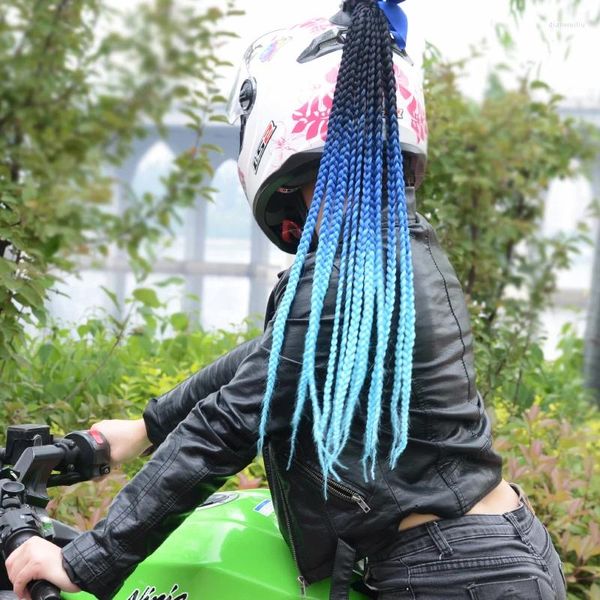 Motorradhelme Helm handgefertigte Dreadlocks Dekoration Punk Dirty Braid Motocross Racing für alle Fahrer Mann Frauen Coole Persönlichkeit