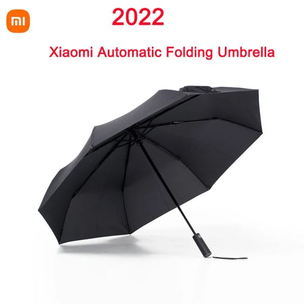 Controle 2022 xiaomi mijia guarda-chuva dobrável automático ensolarado chuvoso alumínio à prova de vento à prova dwindproof água uv homem e mulher verão inverno upf50 +