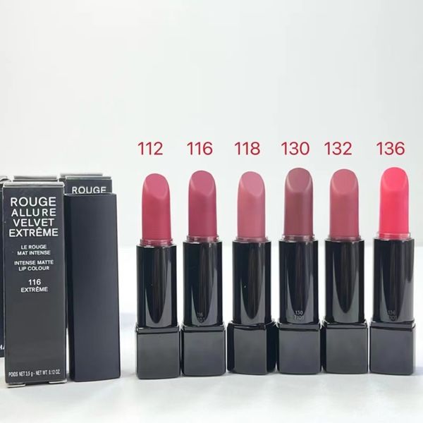 Rossetto appena arrivato rossetto in tubo di alluminio pressato nero rossetto per labbra trucco rossetto rossetto lucidalabbra impermeabile a lunga durata 2024