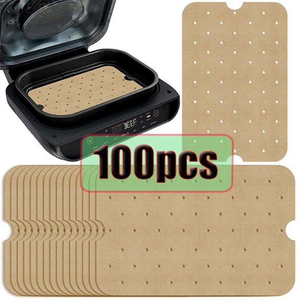 Isqueiros 10/50/100pcs Air Fryer Baking Paper Liner Lating Inadtick Mat Cheesecake Kitchen Baking Bande