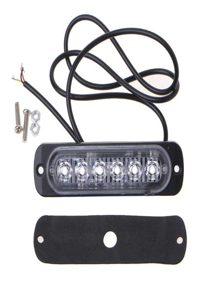 4 pezzi luce stroboscopica laterale 6LED auto veicolo avvertimento stroboscopico lampeggiante barra luminosa flash di emergenza blu rosso bianco giallo ambra3553885