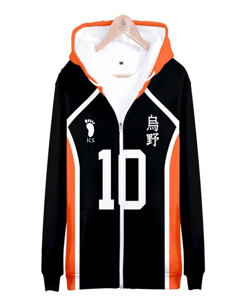 Anime Haikyuu Hinata Shoyo Costume Cosplay Karasuno Liceo Pallavolo Club Uniforme Giacca con cerniera Per Donna Uomo Abbigliamento sportivo8952439