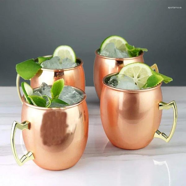 Kupalar 4pcs Mini 60ml Moskova Mule Kucak Kahve Şarap Bear Fincan Hammered Bakır Kaplama Ev Mutfak Bar Malzemeleri Drinkware