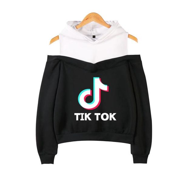 Tok Tok Pembe Hoodie Uzun Kollu Seksi Omuz Kapşonlu Sweatshirt Sokak Giyim Hip Hop Gündelik Kadın Tullukları Tops2812263