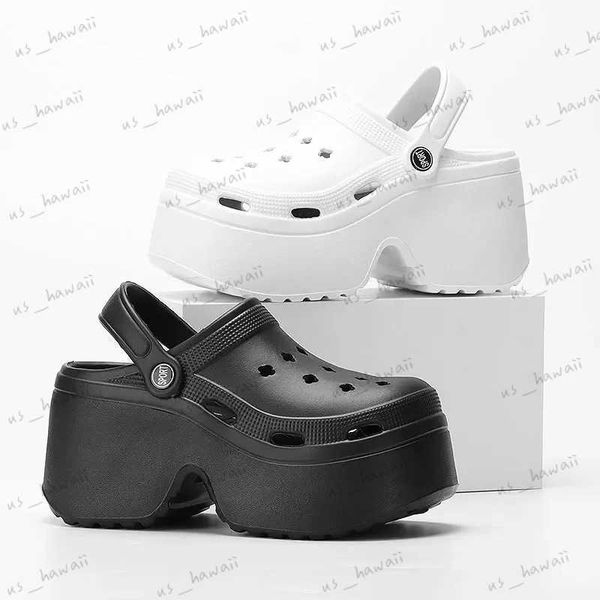 Sandali Sandali da donna Piattaforma da 9 cm Pantofole da casa estive da donna Suola spessa Tacchi alti scavati Nuovi Zoccoli Scarpe da giardino da donna robuste T240302