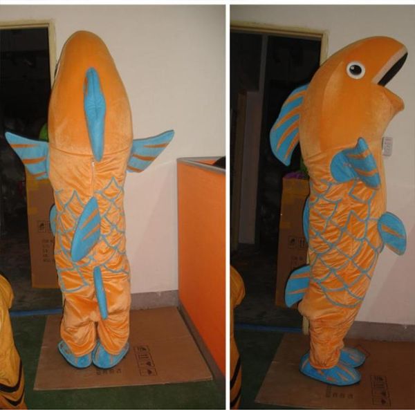 Costume da bambola mascotte Costume da mascotte carpa pesce Vestito Pubblicità apertura benvenuto Carnevale Halloween Natale Pasqua Adulti taglia7663383