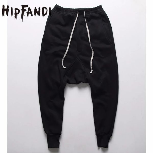 Hosen HIPFANDI Jogger Casual Hosen Harem Hosen Männer Schwarz Mode Swag Dance Drop Crotch Hip Hop Sweat Hosen Jogginghose Für Männer