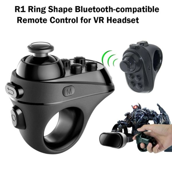 Gamepads R1 Controle Remoto Bluetooth Smartphone Gamepad para iPhone Android Óculos 3D Sem Fio VR Controle Remoto Anel Joystick