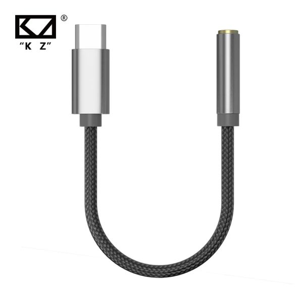 Fones de ouvido KZ AM01 TIPC TO ADAPTOR DE ÁUDIO DE 3,5MM 32BIT/384KHZ HIFI DAC + IC Amplificador Dual Chave de Audio do fone de ouvido Dual