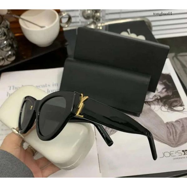Luxus-Sonnenbrille für Damen und Herren, Designer-Logo, Y-Slm6090, gleiche Stilbrille, klassische Cat-Eye-Brille mit schmalem Rahmen, Schmetterlingsbrille mit Box, neuer Stil